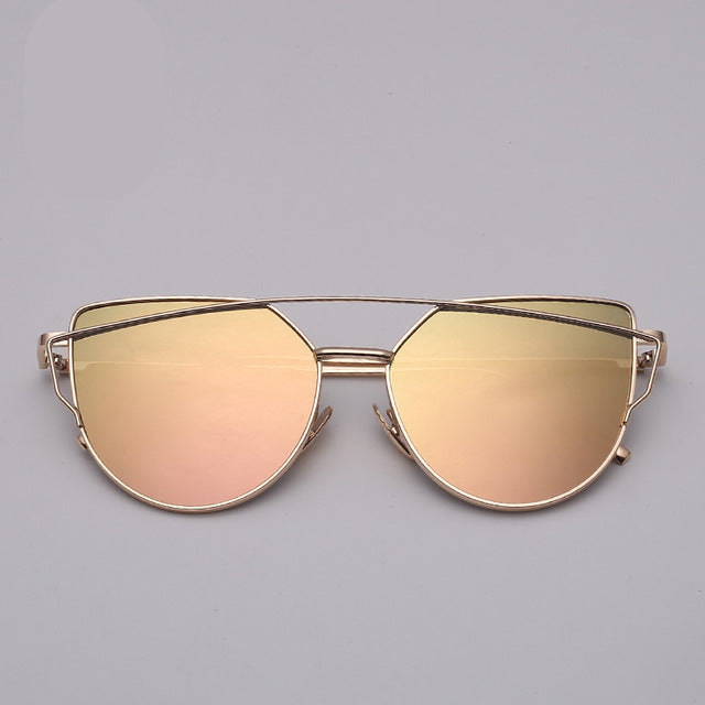 Sunglasses Women Metal Reflective Glasses For Women Female Mirrored Models