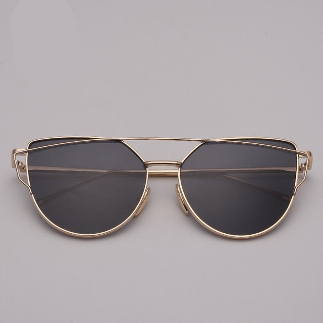 Sunglasses Women Metal Reflective Glasses For Women Female Mirrored Models
