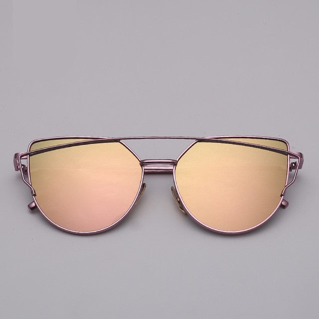 Sunglasses Women Metal Reflective Glasses For Women Female Mirrored Models