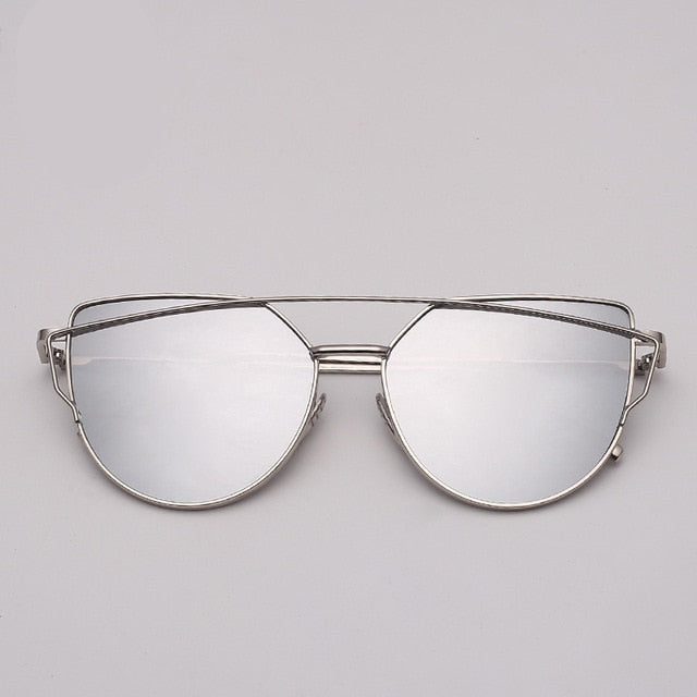 Sunglasses Women Metal Reflective Glasses For Women Female Mirrored Models
