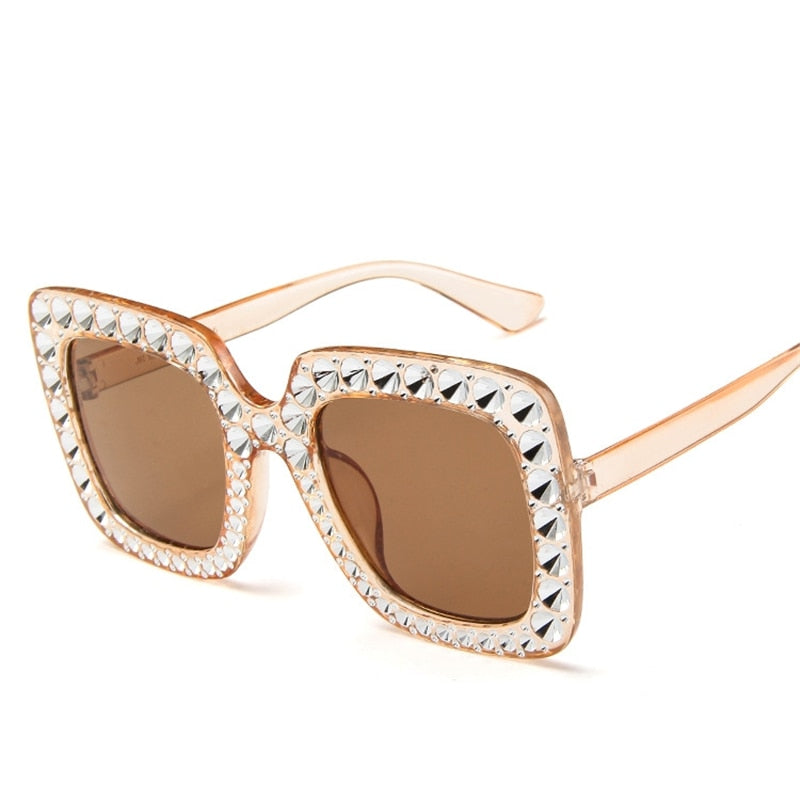 Women Brand Design Flash Square Shades Female Mirror Sunglasses