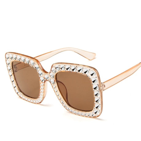 Women Brand Design Flash Square Shades Female Mirror Sunglasses