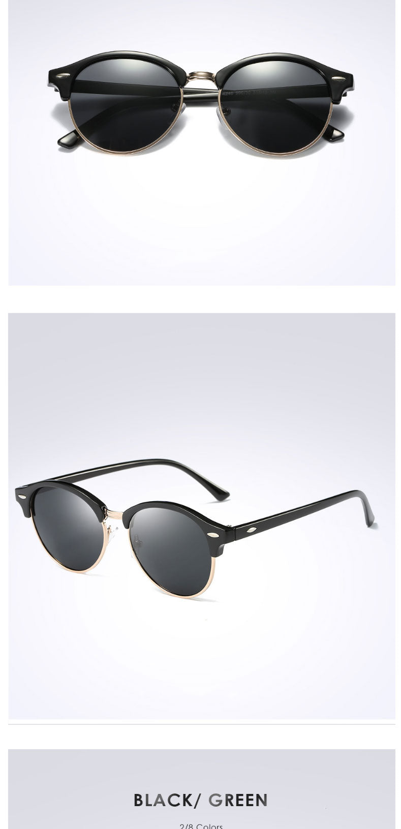 Sunglasses Women Retro Round Mirror Driving Models