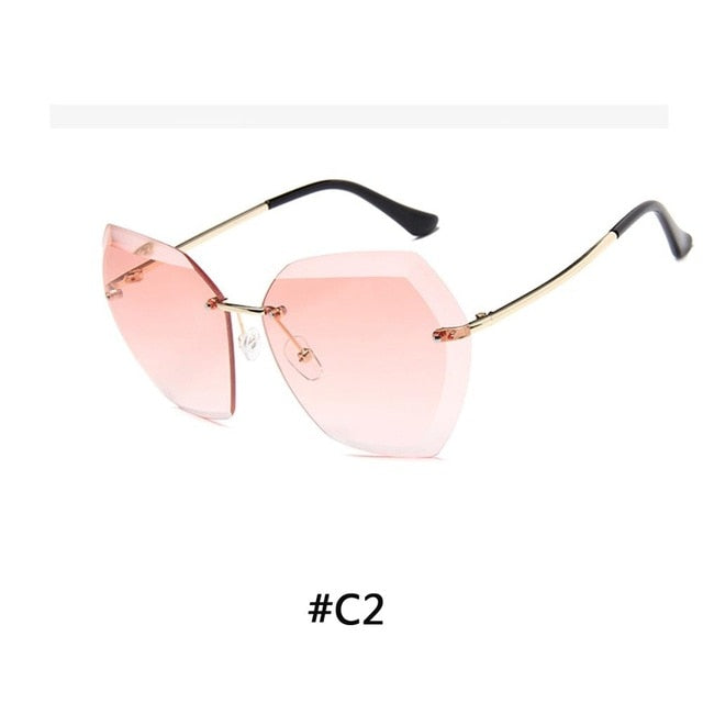 2019 Luxury Vintage Rimless women sunglasses models