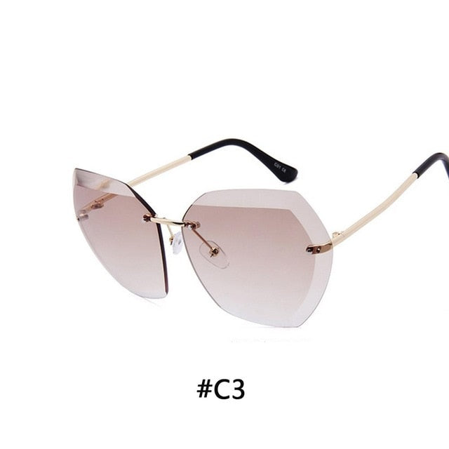 2019 Luxury Vintage Rimless women sunglasses models
