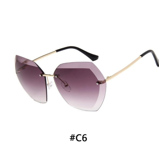 2019 Luxury Vintage Rimless women sunglasses models
