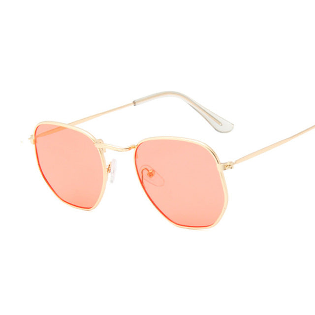 Hexagon Black Sunglasses Women Brand Small Square Frame Driving Fishing