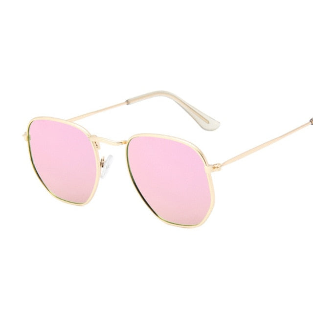 Hexagon Black Sunglasses Women Brand Small Square Frame Driving Fishing