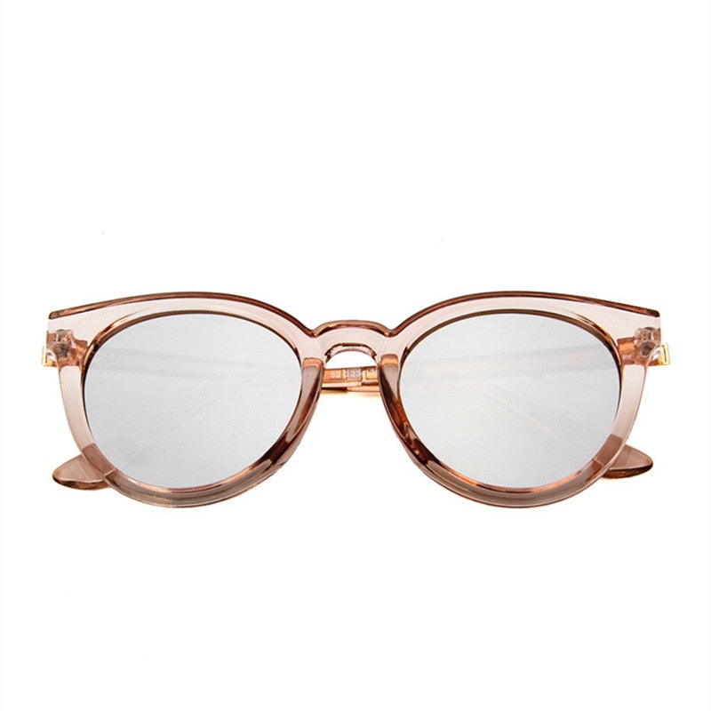Cat Eye Pink Sunglasses Women Mirror Female Square Sun Glasses Coating Models For Women