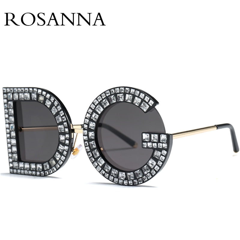 2019 New Diamond Oversized Round Sunglasses Women Luxury