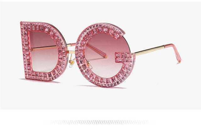 2019 New Diamond Oversized Round Sunglasses Women Luxury