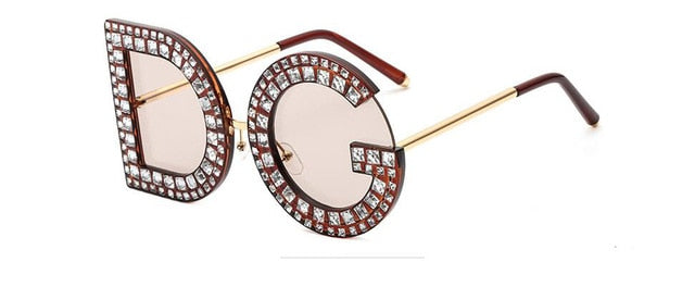 2019 New Diamond Oversized Round Sunglasses Women Luxury