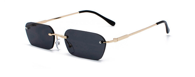 Rimless Rectangular Sunglasses Women Clear Color 2019