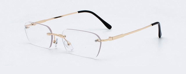 Rimless Rectangular Sunglasses Women Clear Color 2019