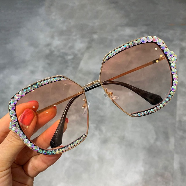 2019 Sunglasses Women Luxury Square Sunglasses Clear Lens Oversized