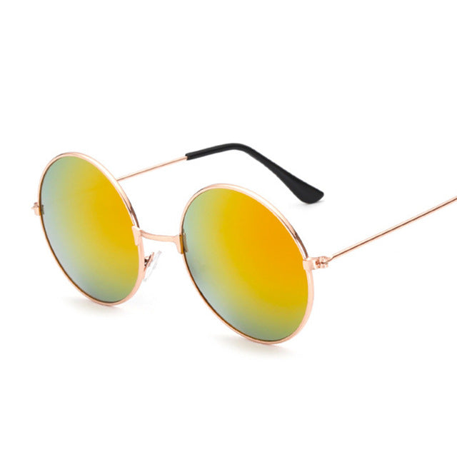 New Fashion Candy Round Mirror Sunglasses Women Luxury Original Design Black