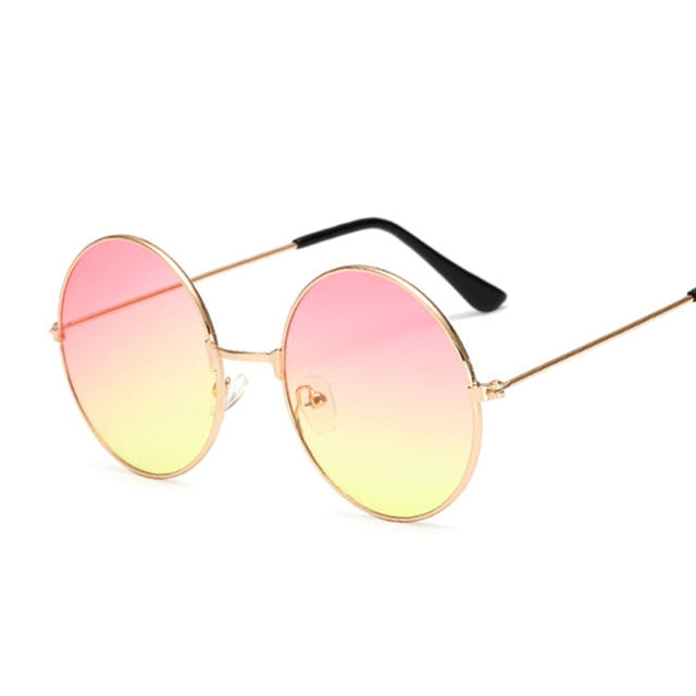 New Fashion Candy Round Mirror Sunglasses Women Luxury Original Design Black