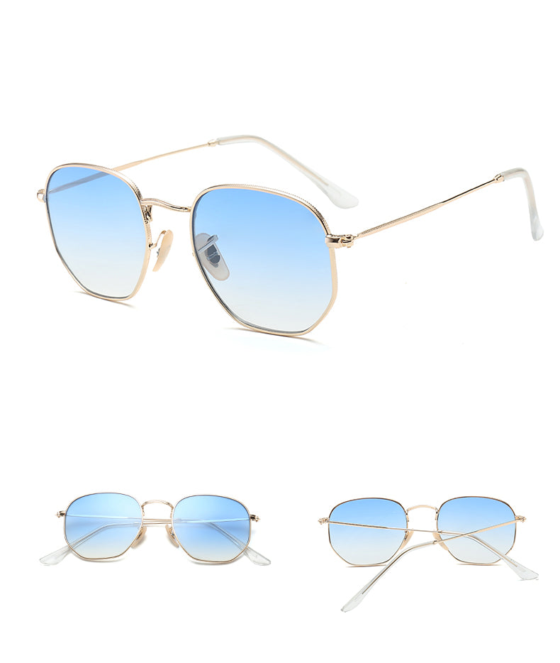 Square Sunglasses Clear Lens Metal Frame Small Sunglasses for Women Models