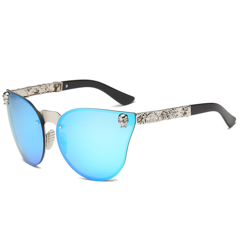 Fashion Women Gothic Sunglasses Skull Frame Metal Temple High Quality Sunglasses