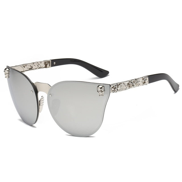Fashion Women Gothic Sunglasses Skull Frame Metal Temple High Quality Sunglasses