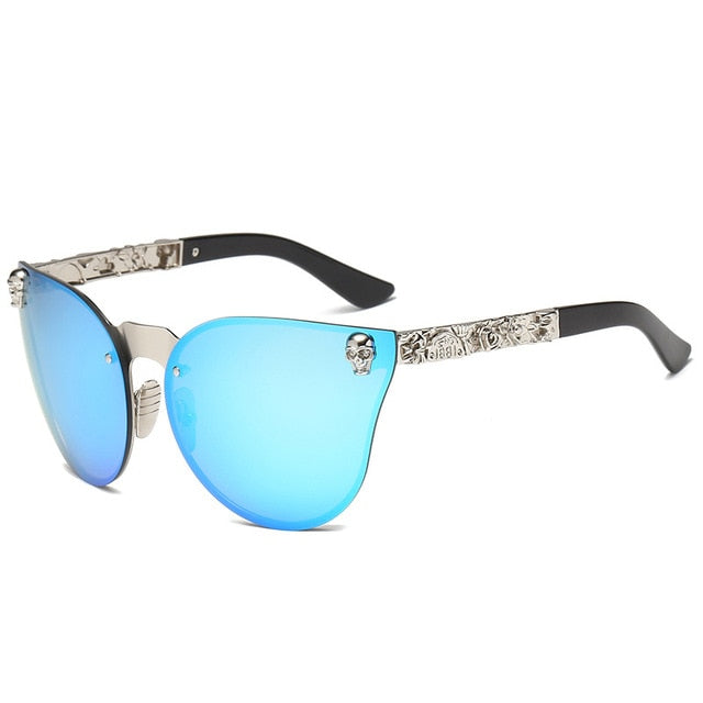 Fashion Women Gothic Sunglasses Skull Frame Metal Temple High Quality Sunglasses
