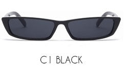 Sunglasses Women Fashion Small Rectangular Frame Black Red Cat Eyes