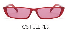 Sunglasses Women Fashion Small Rectangular Frame Black Red Cat Eyes