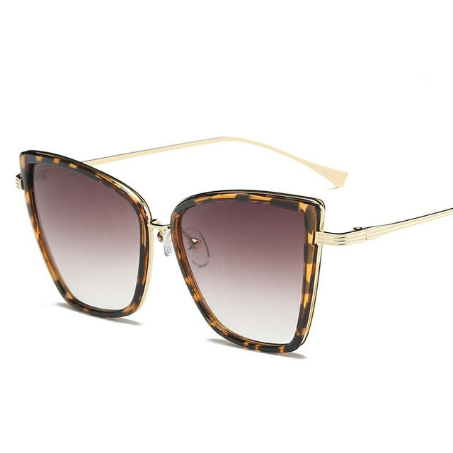 Cat Eye Sunglasses Women Gradient Lens Sunglasses Vintage Metal Models 2019