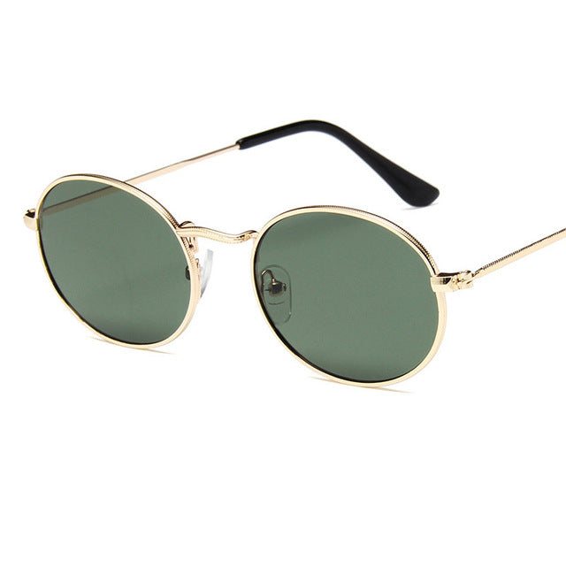 2019 Small Frame Sunglasses Women Oval Metal Sunglasses Models