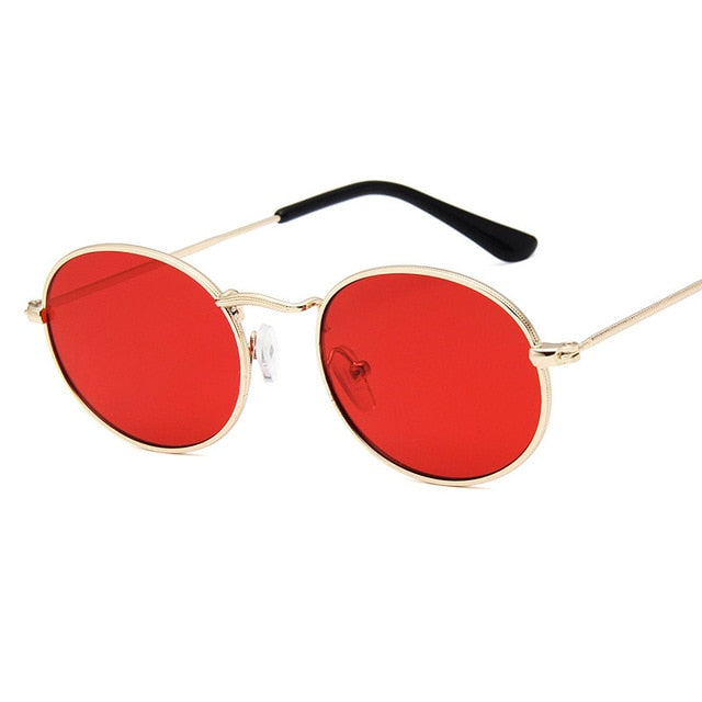 2019 Small Frame Sunglasses Women Oval Metal Sunglasses Models