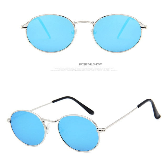 2019 Small Frame Sunglasses Women Oval Metal Sunglasses Models