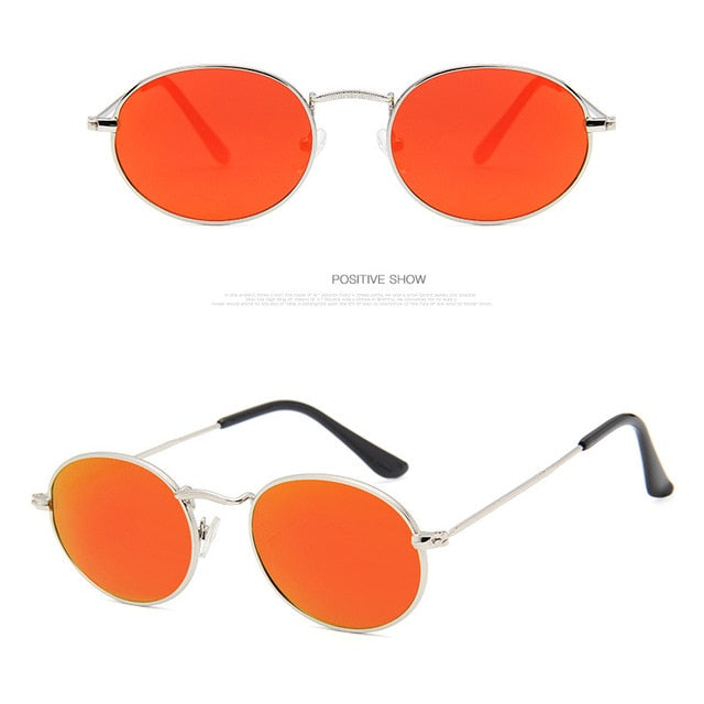 2019 Small Frame Sunglasses Women Oval Metal Sunglasses Models