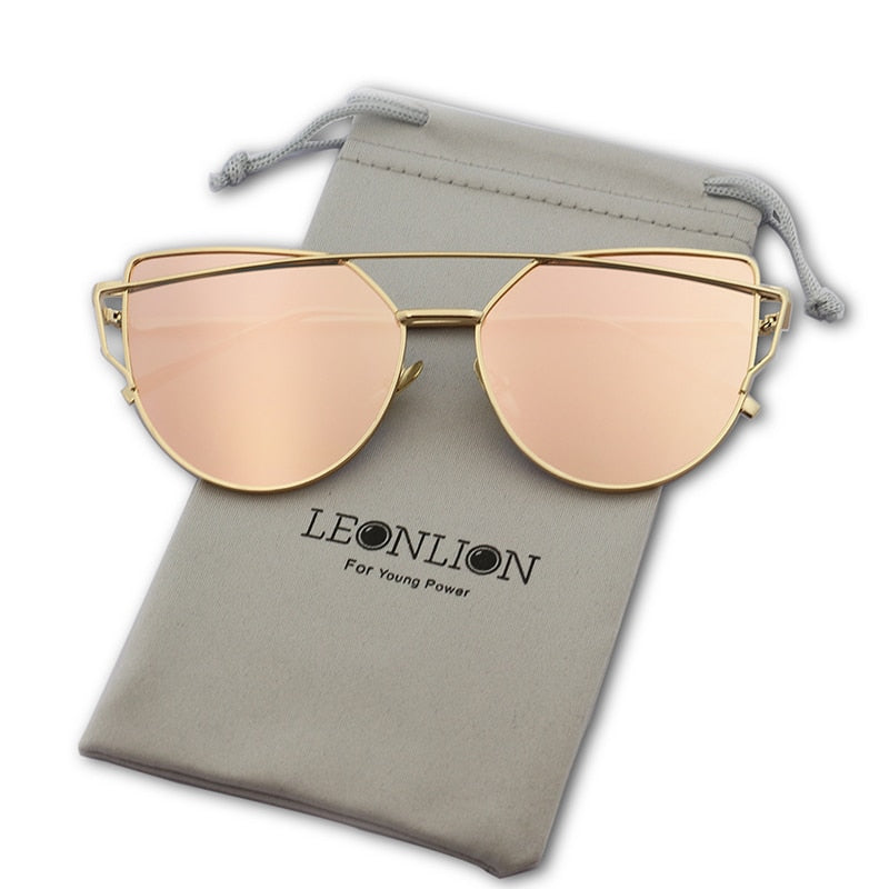 Sunglasses Women Metal Reflective Glasses For Women Female Mirrored Models
