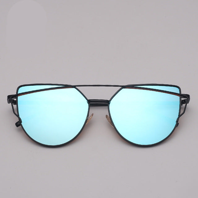 Sunglasses Women Metal Reflective Glasses For Women Female Mirrored Models