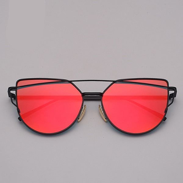 Sunglasses Women Metal Reflective Glasses For Women Female Mirrored Models