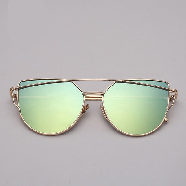 Sunglasses Women Metal Reflective Glasses For Women Female Mirrored Models