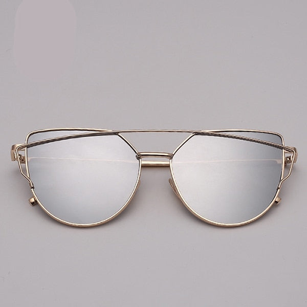 Sunglasses Women Metal Reflective Glasses For Women Female Mirrored Models