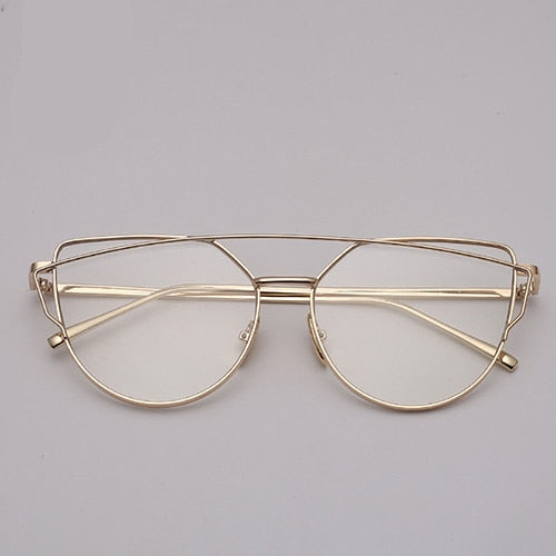 Sunglasses Women Metal Reflective Glasses For Women Female Mirrored Models