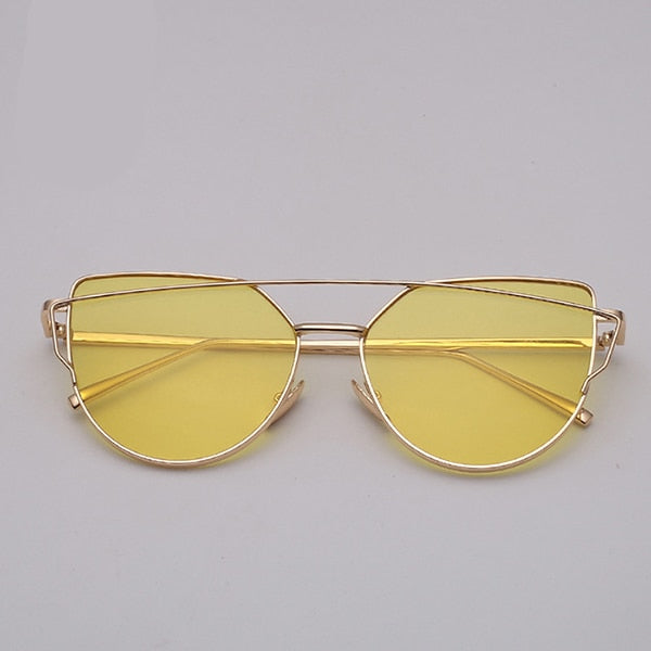Sunglasses Women Metal Reflective Glasses For Women Female Mirrored Models