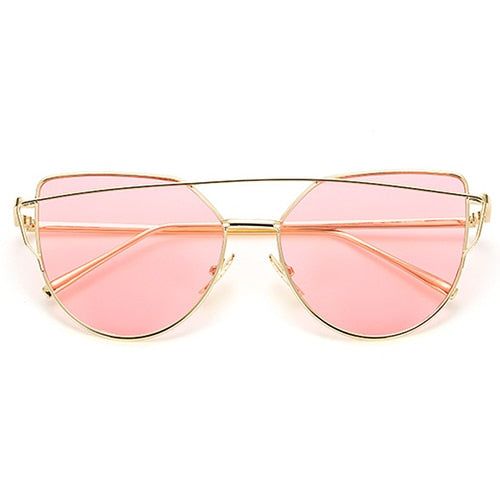 Sunglasses Women Metal Reflective Glasses For Women Female Mirrored Models