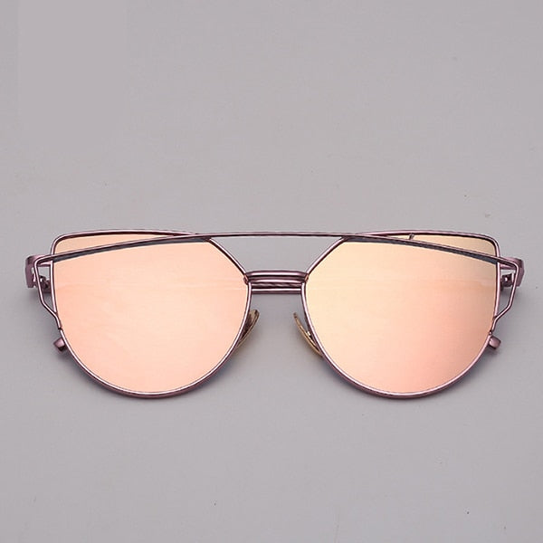 Sunglasses Women Metal Reflective Glasses For Women Female Mirrored Models