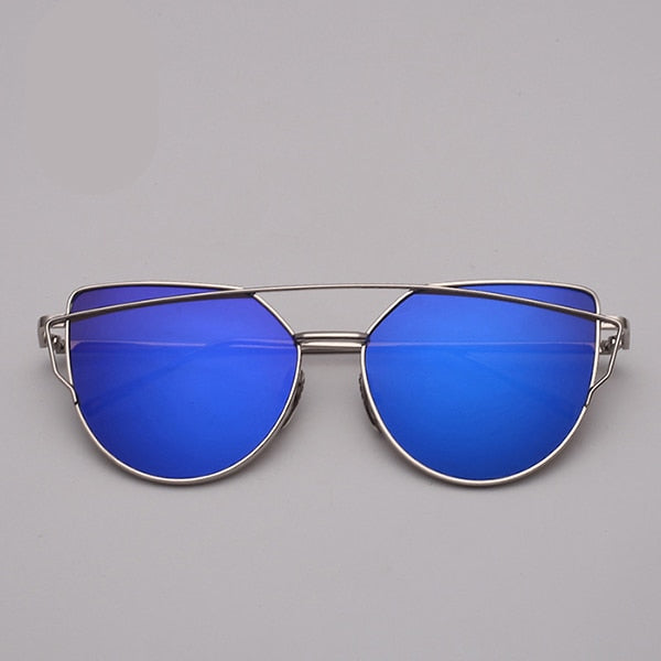 Sunglasses Women Metal Reflective Glasses For Women Female Mirrored Models