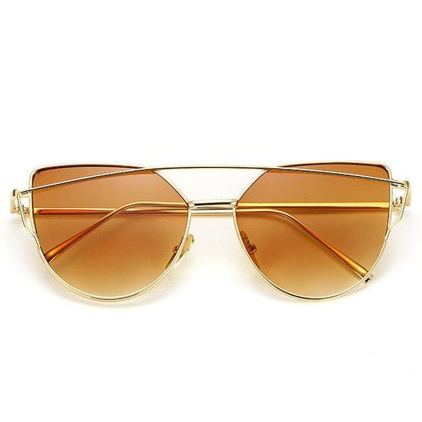 Sunglasses Women Metal Reflective Glasses For Women Female Mirrored Models
