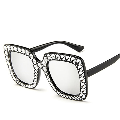 Women Brand Design Flash Square Shades Female Mirror Sunglasses
