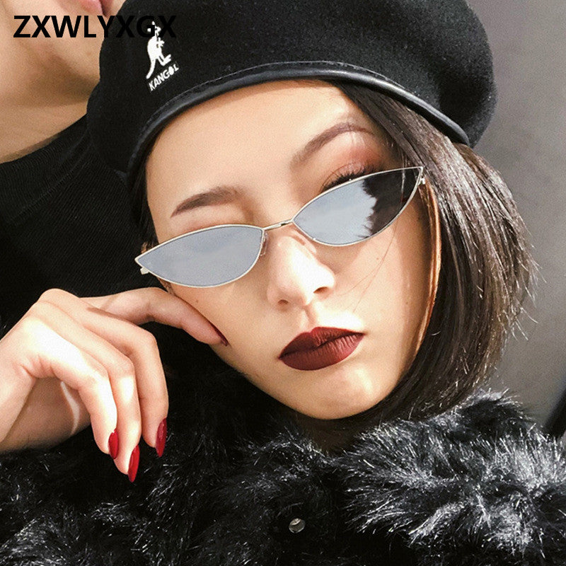 ZXWLYXGX 2018 new fashion sunglasses Women  metal retro colorful transparent small colorful Cat Eye Sunglasses UV400
