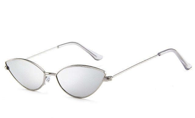 ZXWLYXGX 2018 new fashion sunglasses Women  metal retro colorful transparent small colorful Cat Eye Sunglasses UV400