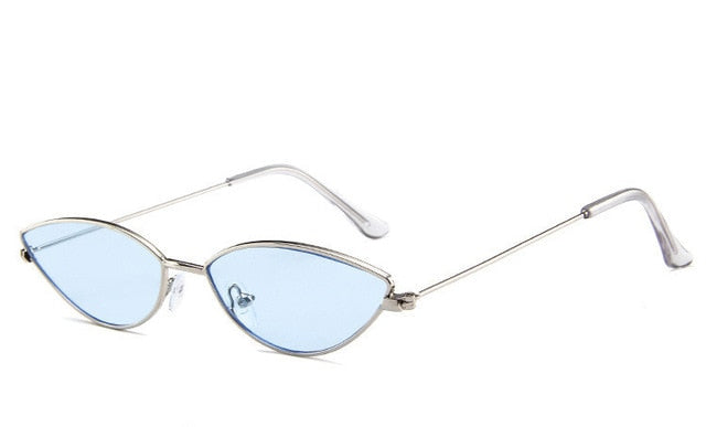 ZXWLYXGX 2018 new fashion sunglasses Women  metal retro colorful transparent small colorful Cat Eye Sunglasses UV400