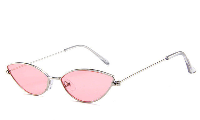 ZXWLYXGX 2018 new fashion sunglasses Women  metal retro colorful transparent small colorful Cat Eye Sunglasses UV400