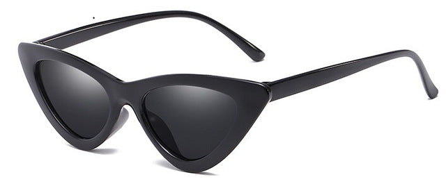 Cute Sexy Retro Cat Eye Sunglasses Women Small Black Transparent Pink Triangle