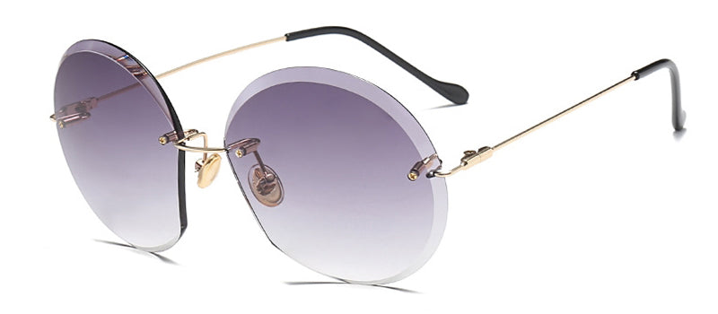 Metal Goggle Rimless Sunglasses Women Ocean Lens Classic